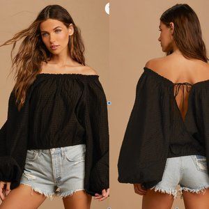 Free People Alicia Off-the-Shoulder Crop Top XS